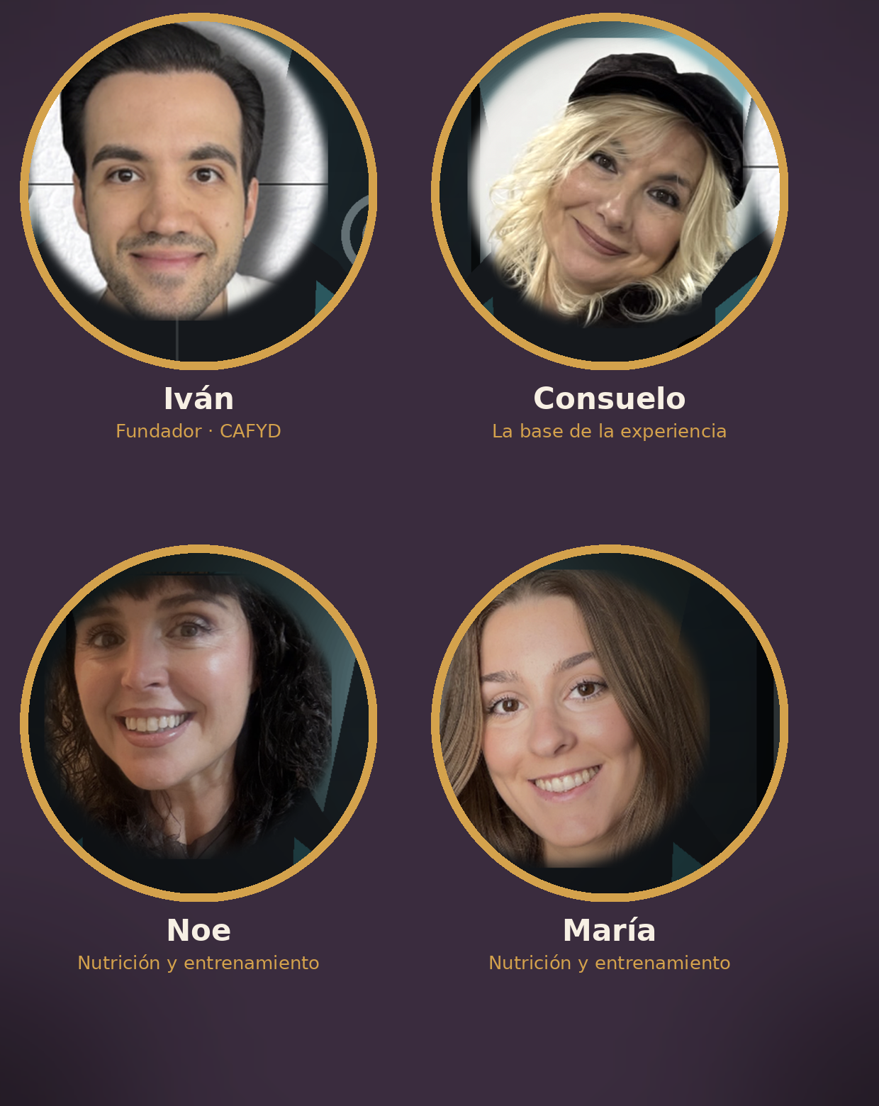 Equipo DelaordenFit: Iván, Consuelo, Noe y María